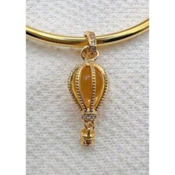 Sparkling Clear Hot Air Balloon Dangle Charm Fit Pandora Bracelet Necklace - Picture 1 of 3